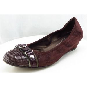 AGL Women Sz 40 M Brown Wedge Leather Shoes